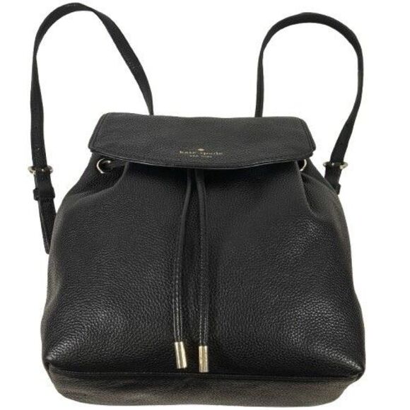 Kate Spade Backpack Purse Mulberry Street Small Breezy Black Pebbled Leather Bag - Picture 11 of 16